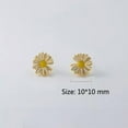 thumbnail image 2 of EOEMY Golden/Rose Gold Pld 925 Silver Daisy Flower Earrings Beach Earrings Studs-Gold, 2 of 8