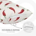 thumbnail image 3 of Zufioo Chili Print Double-sided Plush Pillow Cover,Decorative Pillow Protector without Pillow Core, Suitable for Sofa, Bedroom, Car-14"x20", 3 of 6