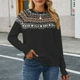 thumbnail image 2 of Rovga Retro Jacquard Colored Knitted Shirt Women Sweater Pullover Trendy Streetwear, 2 of 5