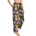 thumbnail image 2 of Qekee Colorful Roses print Women Pajama Pants, 2 of 9