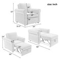 thumbnail image 2 of 3-in-1 Teal Convertible Sofa Bed Chair for Adults: Modern Linen Sleeper, Lounger, Single Bed with Adjustable Backrest for Apartments & Small Spaces, 2 of 16
