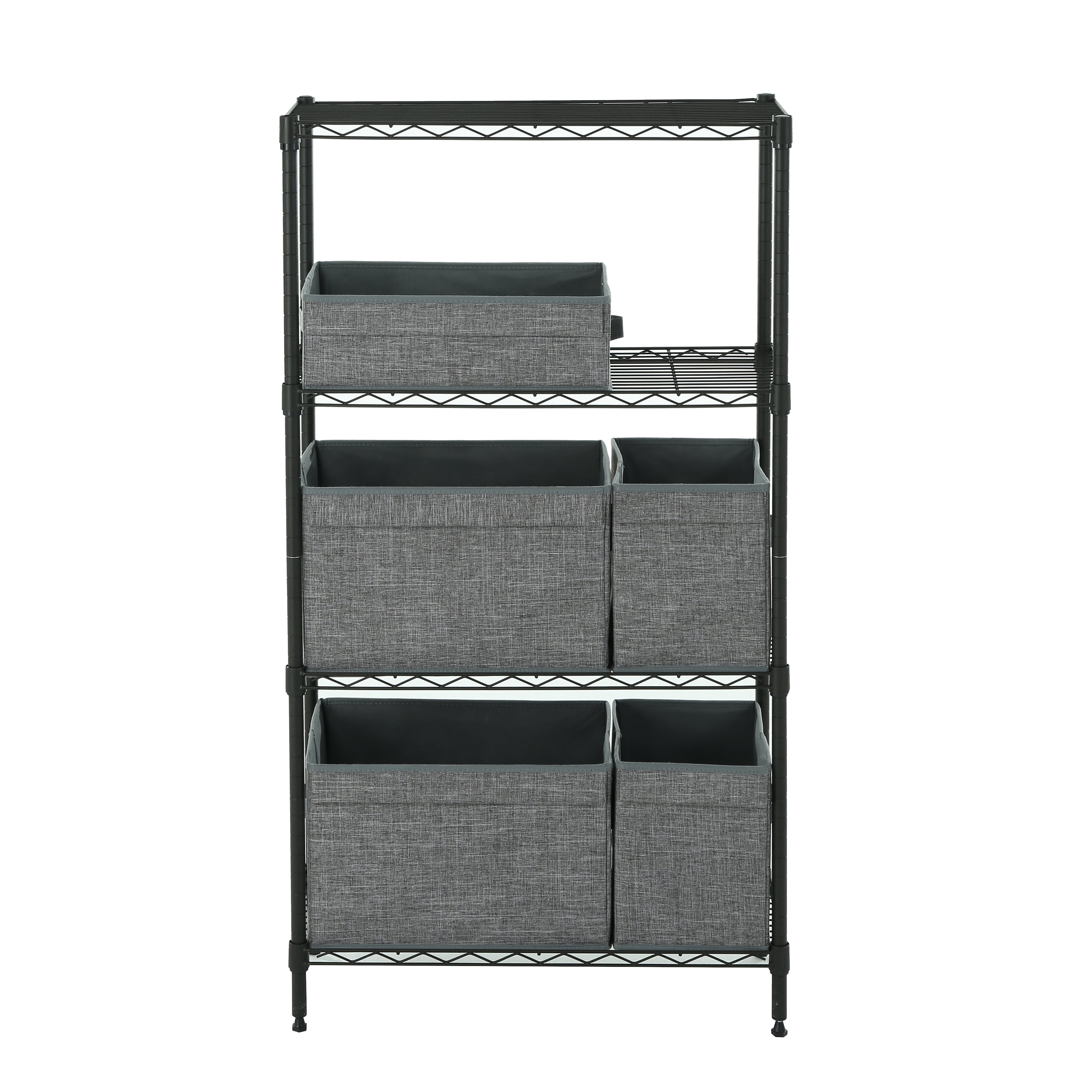 4 tier grey shelving 11.8x25.6x45.5in