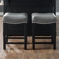 thumbnail image 2 of Steve Silver Aspen Gray Faux Leather Solid Wood Counter Stool, 2 of 6
