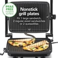 thumbnail image 5 of Panini Nonstick Grill & Sandwich Maker, 1400W, Silver, Hand Wash, Metal, 5 of 8