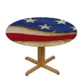 thumbnail image 3 of Fenyluxe Retro American Flag Table Cloth Patriotic Round Tablecloth Memorial Day 4th of July Star Decorative Tablecloth Farmhouse for Holiday Parties Dining Table Living Room Kitchen Decor 46-50, 3 of 8