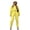Yellow S, variant on 2 Pcs/Set Women Top Pants Set Stand Collar Long Sleeve Elastic Cuff Sweatshirt Drawstring Stretchy High Waist Ankle-banded Trousers Sport Fitness Tracksuit