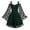 Green, variant on Lolmot Gothic Dresses for Women Lace Splicing Sexy Dresses Cold Shoulder Long Flared Sleeve Ball Gown Halloween Dresses Cosplay Party Dress