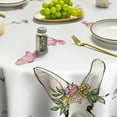 thumbnail image 4 of Easter Tablecloth 60×60 Inch Round, Spring Flower Bunny Washable Table Cover for Party Picnic Dinner Decor, 4 of 6
