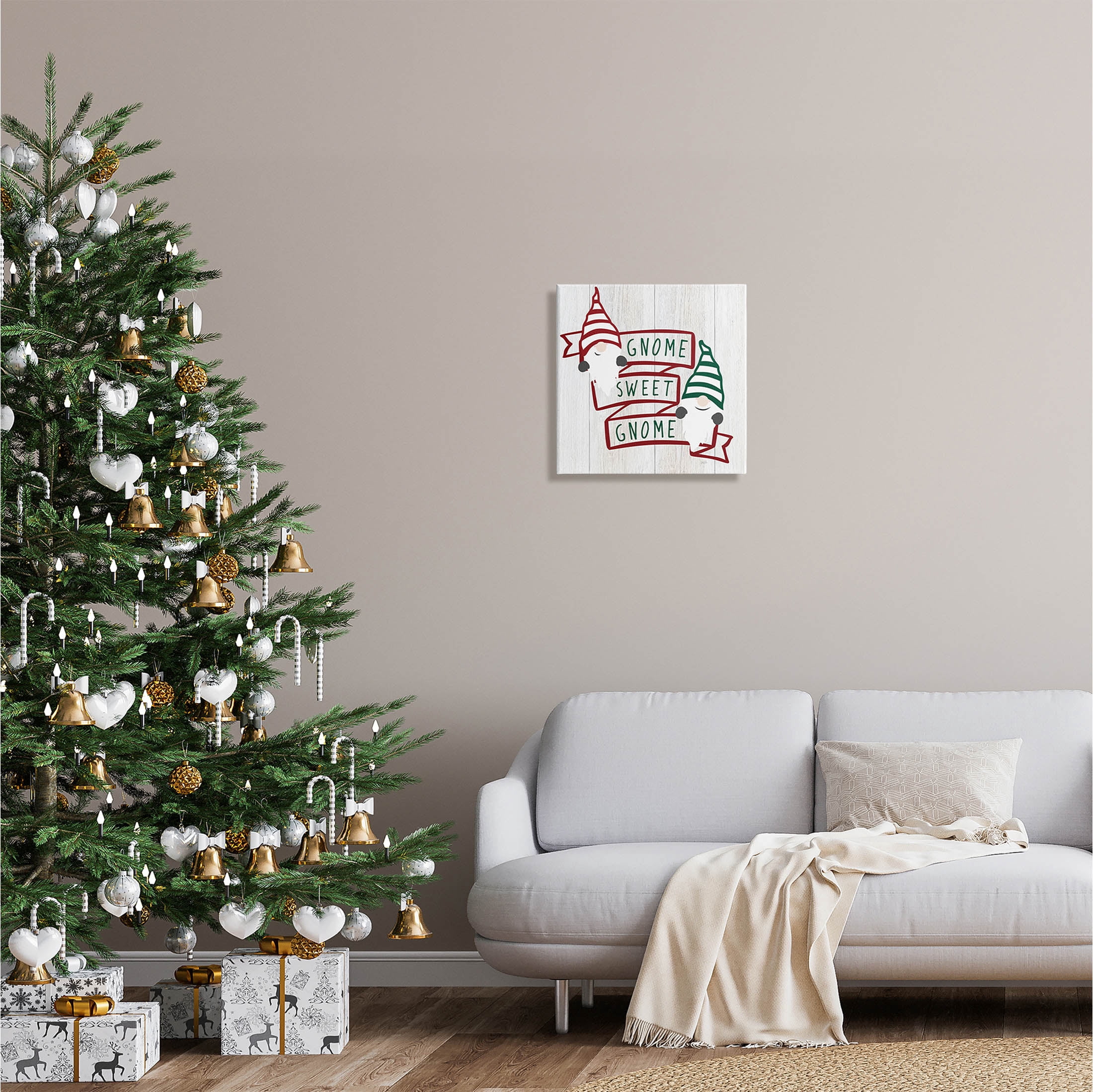 Stupell Industries Sweet Gnome Banner Phrase Graphic Art Gallery Wrapped Canvas Print Wall Art, Design by Natalie Carpentieri