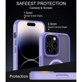 thumbnail image 3 of for iPhone 14 Pro Max Case Compatible with MagSafe, Translucent Matte Shockproof Phone Case Cover - Purple, 3 of 7
