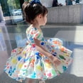 thumbnail image 3 of New trend Baby Dress leaf Prints baby girl dresses Short Sleeve Summer Skirt, 3 of 7