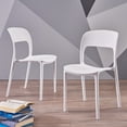 thumbnail image 7 of Noble House Kipford Modern Indoor Plastic Chair in White (Set of 2), 7 of 7
