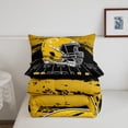 thumbnail image 5 of Erosebridal Football Comforter Set Twin Size Rugby Bedding Set Ball Games Sport Arena Black Yellow Comforter Sports Theme Quilt Set, 5 of 7