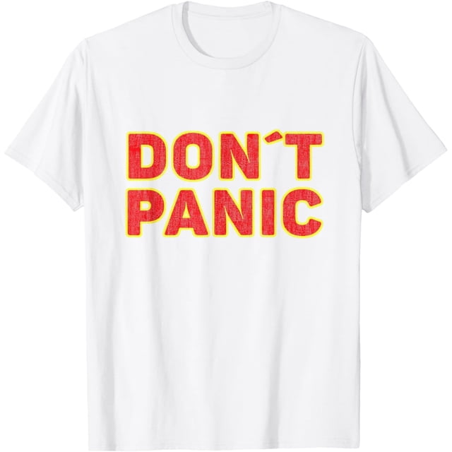 Dont Panic - Camiseta vintage con diseño de pánico desgastado