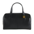 thumbnail image 1 of Pre-Owned Burberry BURBERRY grained leather handbag Nova check black A5 zipper Shibo... (Fair), 1 of 20