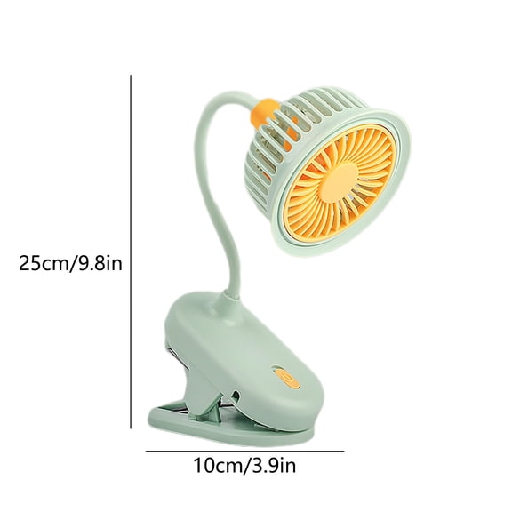 2-in-1 Clip-On & Desktop Mini Fan, Flexible Gooseneck Personal Fan with Natural Wind for Home, Office, Dorm, Outdoor Camping