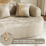 Wiilayok 114.2"Modern Chenille Sofa,Curved Sofa with Deep Seat,Cloud Compression Sofa Couch for Living Room,No Assembly,Light Brown - Walmart.com
