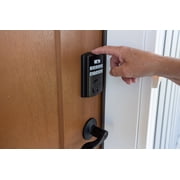 Brinks Electronic Fingerprint/Keypad Deadbolt with Pro-Guard, Transitional, Matte Black