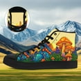 thumbnail image 2 of Coolcustomize Men's Gothic Punk Mushroom Graphic High-Top Sneakers - Black & Multicolor (Yellow/Color) Streetwear Trainers, PLUS SIZE, All-Season Casual Wear, Mushroom Design, Women's Casual Shoes, 2 of 10