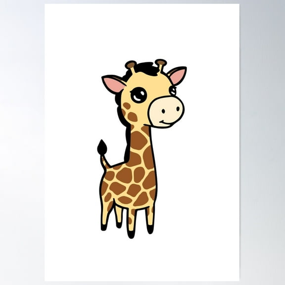 Cute Baby Giraffe Poster Wall Art, Modern Wall Decor For Living Room Bedroom, 8x12 UNFRAMED