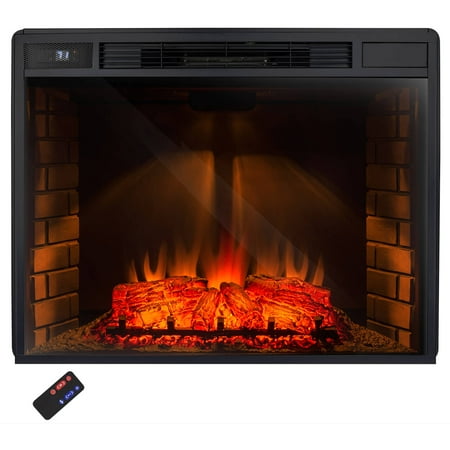 AKDY FP0017 33 1500W Freestanding Electric Fireplace Insert Heater with  Tempered Glass and Remote Control, Black – BrickSeek