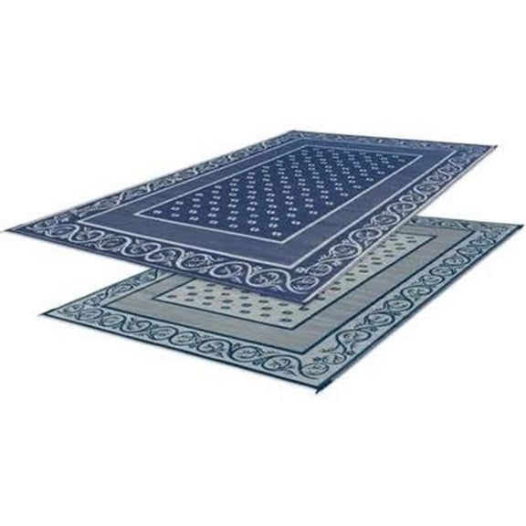 Faulkner 48698 6 x 9 in. Reversible RV Outdoor Vineyard Patio | Blue