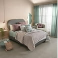 thumbnail image 5 of Vianney Queen Comforter, Novo Terrazzo Bedding, Reversible Lightweight Quilt Blanket in Abstract Geometric Design and Solid Sage Green on Other Side, 91”x93”, 5 of 7