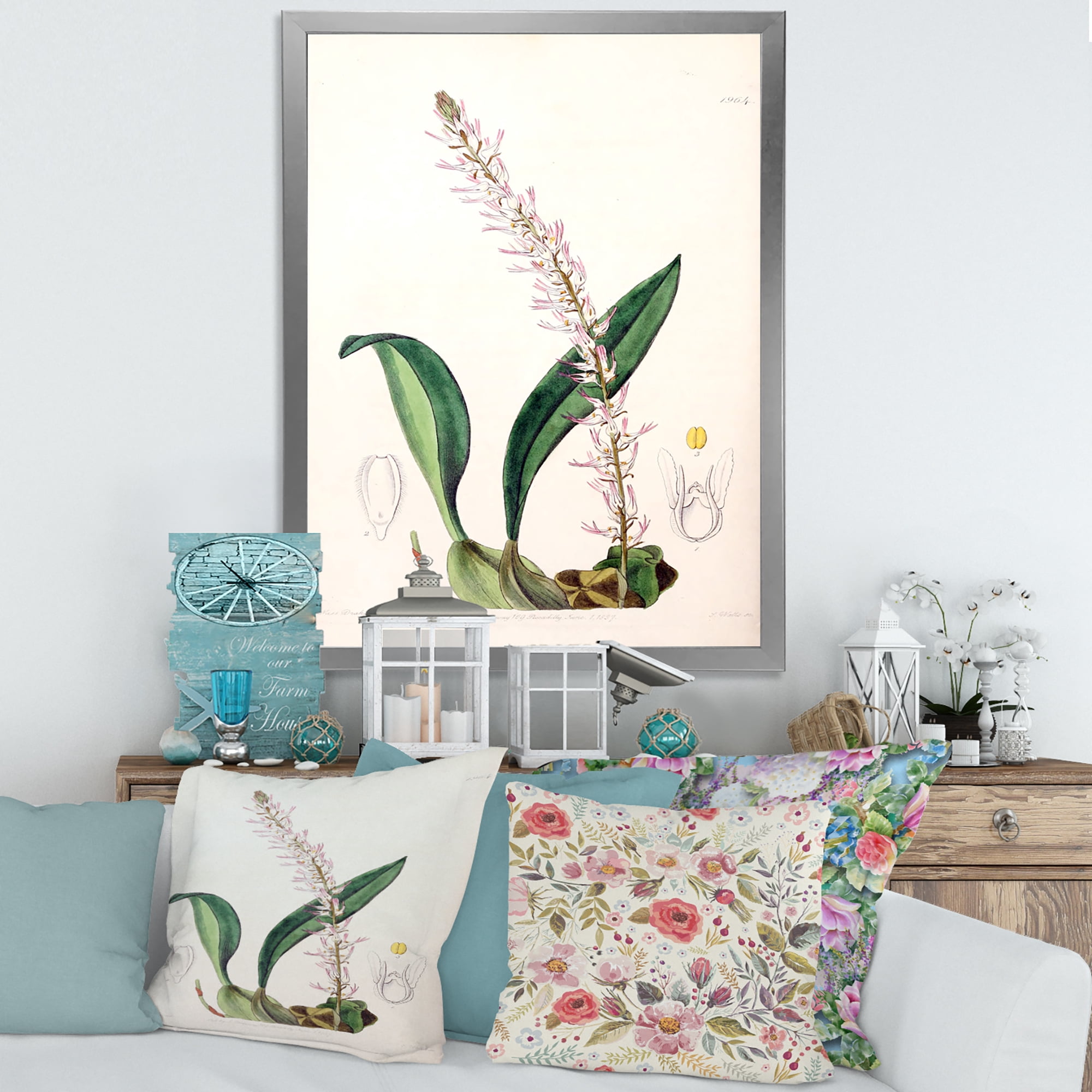 Designart 'Ancient London Plants V' Traditional Framed Art Print