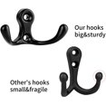 thumbnail image 3 of Paquete de 8 ganchos para abrigos, colgador de abrigos de doble punta, colgador resistente montado en la pared para toallas, cortinas, bolsos, llaves, gorras, tazas (negro), 3 of 8