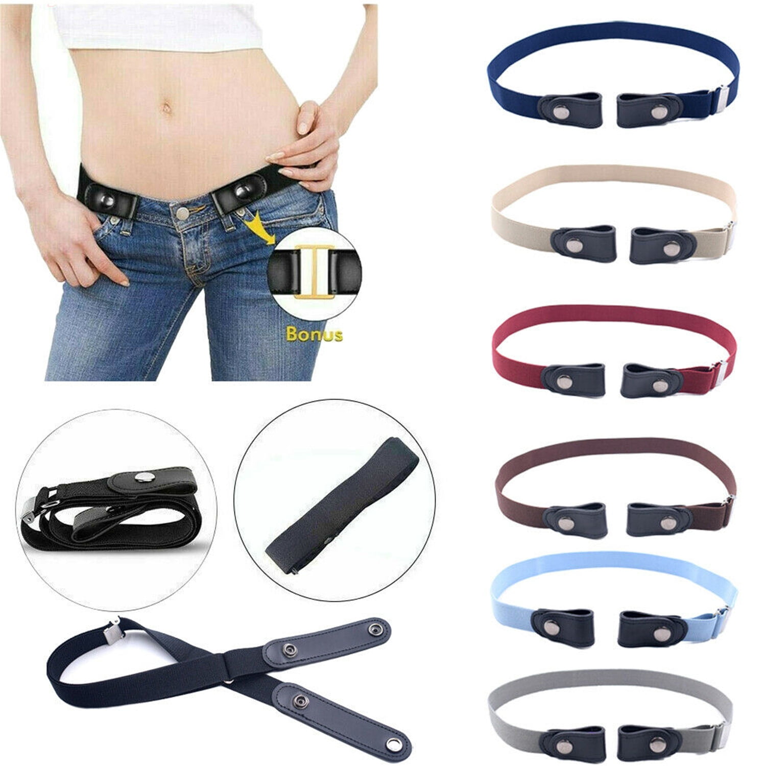 EYIIYE Ceintures Élastiques Sans Boucle pour Femmes, Ceinture Invisible pour Jeans
