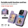 thumbnail image 6 of SaniMore for iPhone 14 Pro Wallet Case, [RFID Blocking] Elastic Card Slot Vehicle Magnetic PU Leather Ring Holder & Lanyard Stand Money Pocket Protective Cover for iPhone 14 Pro, Purple, 6 of 12