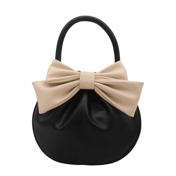 Elegant Round Purse PU Handbag Top Handle Bag Evening Purses For Everyday