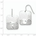 thumbnail image 3 of Sterling Silver Polished Hammered Square Shepherd Hook Earrings, 3 of 3
