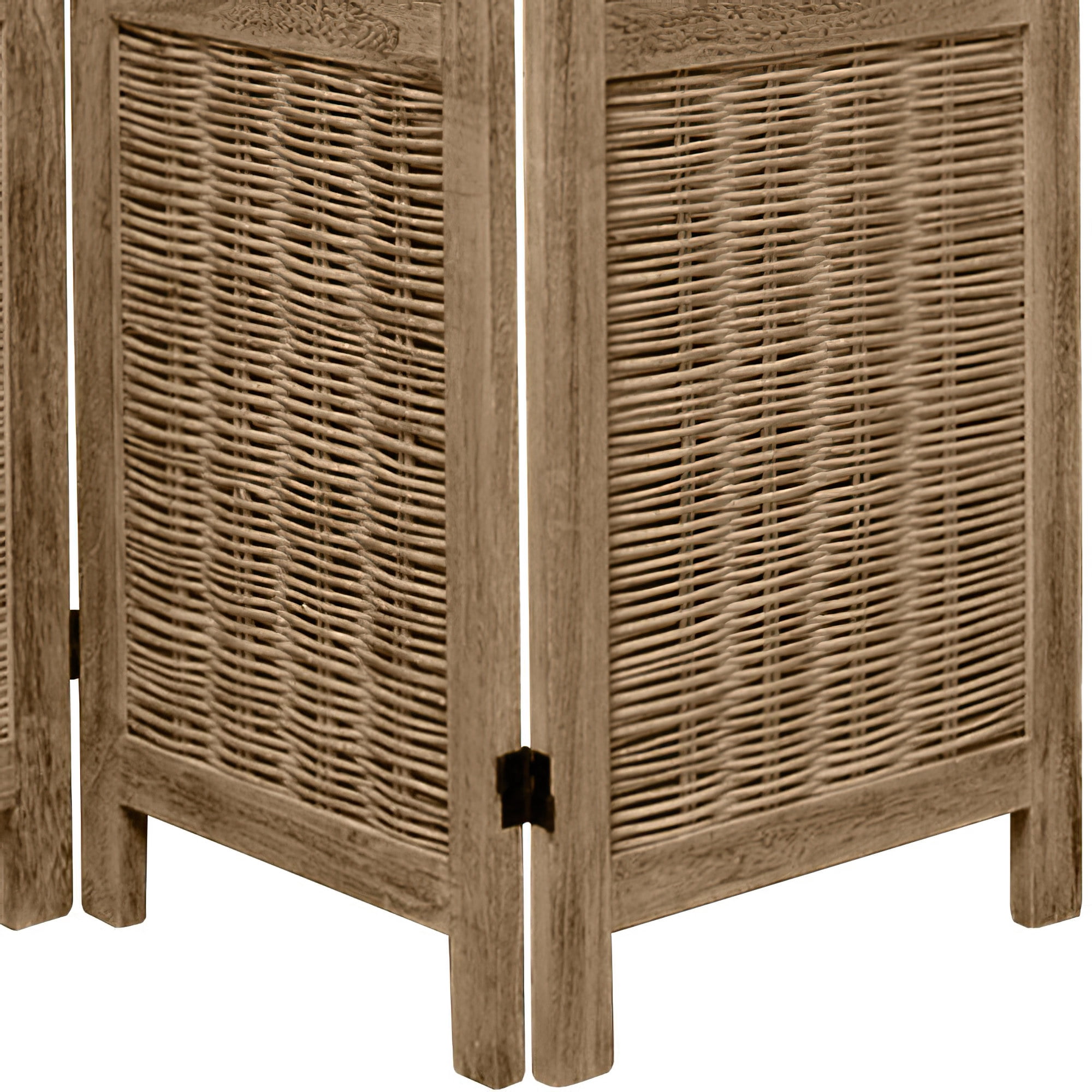 Oriental Furniture 5 1/2 ft. Tall Bamboo Matchstick Screen - Grey - 6 Panel
