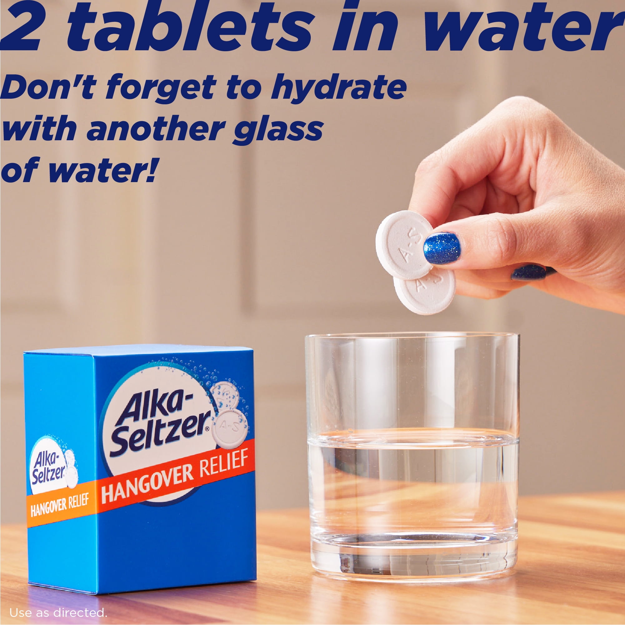 Alka-Seltzer Hangover Relief Effervescent Tablets Formulated for Fast  Relief of Headaches, Body Aches and Mental Fatigue, 60CT (20ct x 3) Bundle