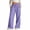 Purple, variant on Pretxorve Girls Pants Linen Loose Drawstring Wide Leg Casual Trousers