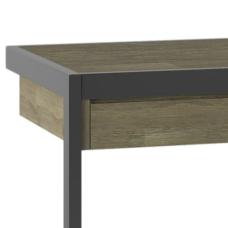 Simpli Home - Erina Rectangular Modern Industrial Solid Acacia Wood 2-Drawer Table - Distressed Grey