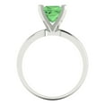 thumbnail image 4 of Clara Pucci 14K White Gold Solid Gold Green Solitaire Anniversary Ring for Women - 1.5 cttw Princess Cut, 4 of 8