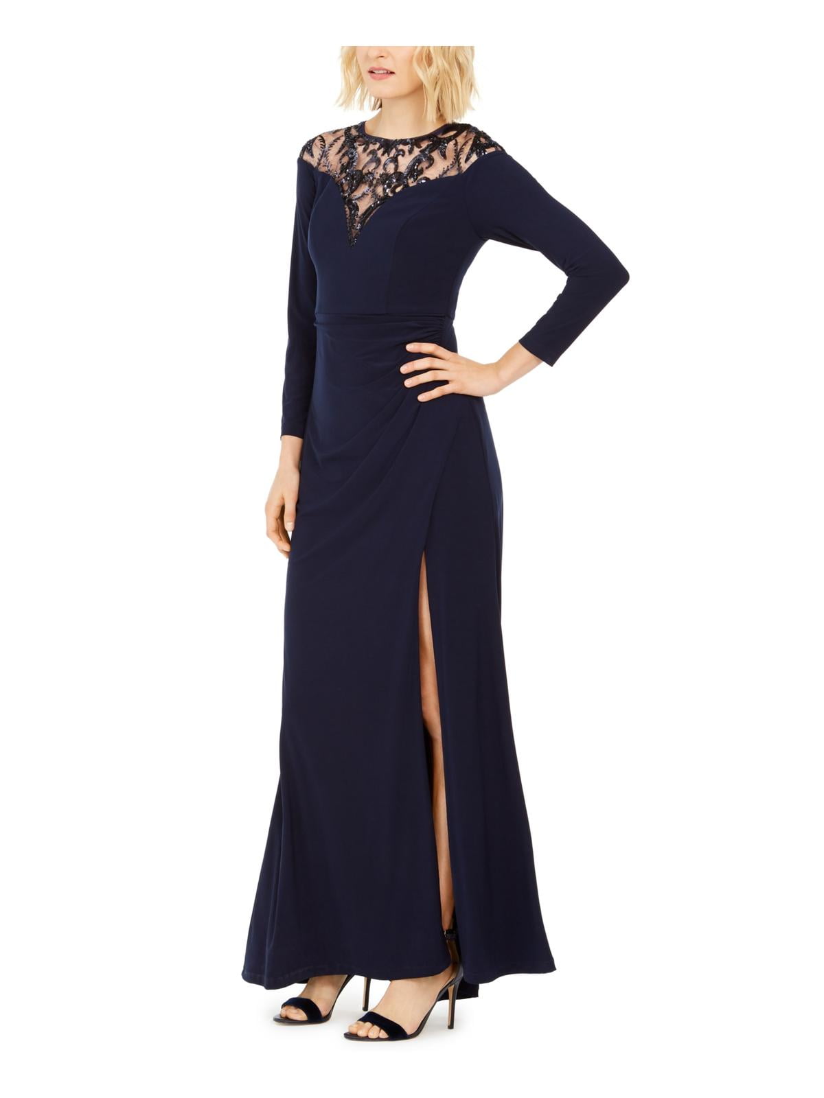 Adrianna papell navy sequin gown Clearance