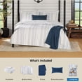 thumbnail image 2 of Mainstays Full/Queen Comforter Set, All-Season, 5-Piece, Blue Yarn Dyed Stripe, 2 of 12