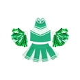thumbnail image 3 of iiniim Kids Girl's Cheer Leader Uniform Party Outfit Cheerleading Crop Top with Pleated Skirt Pompoms, 3 of 7