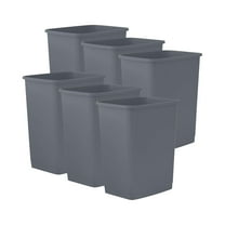 Superio Small 1.25 Gallon Plastic Trash Can, Waste Bin for Under Desk, Office, Bedroom, Bathroom- 5 Qt, (6, Dark Grey)