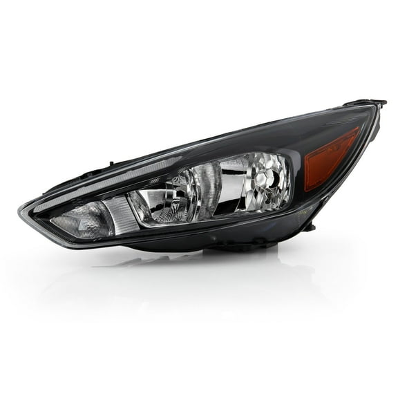 AKKON - Fits 2015 2016 2017 2018 Ford Focus [Halogen Type] Black Headlight w/ LED DRL Tube Driver Left Side Replacement