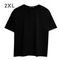 thumbnail image 1 of Camiseta holgada mujer verano cuello redondo manga corta casual top, negro, XXL sidaley  AP001475-05, 1 of 7