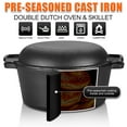 thumbnail image 3 of Tebru 2-in-1 Pre-Seasoned Cast Iron Double Dutch Oven with Lid - Dual Handles - Enameled Cast Iron Pot Cookware - Use in the Oven, on the Stove, on the Grill or over the Campfire - Black, 5QT, 3 of 13
