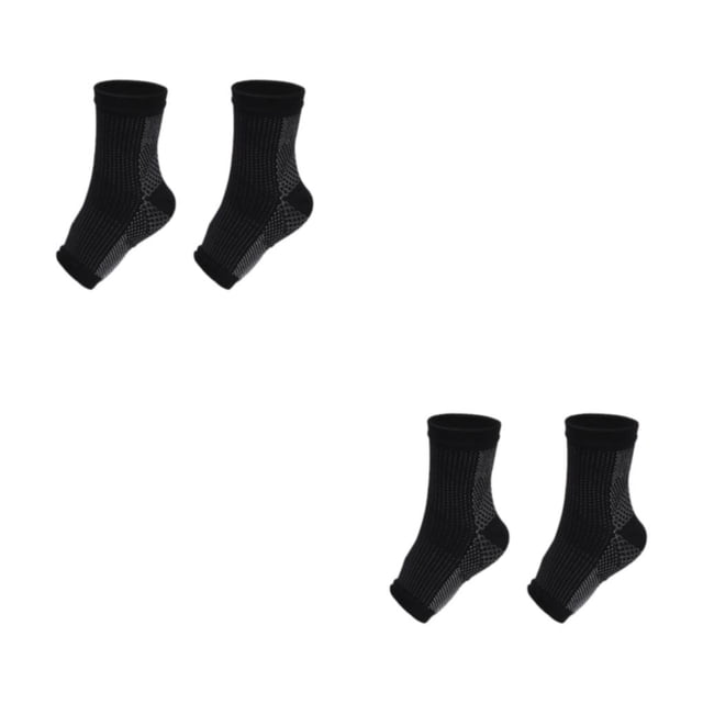 Decodeary 2a Chaussettes de Compression pour Chevilles, Grand Application et Confortables, Noir P/M 2ensemble