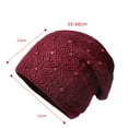 thumbnail image 2 of YOTMKGDO Beanie, Women Warm Wool Hat Fashion Winter Cold Proof Hat Ear Knitted Pullover Hat, Wine, 2 of 7