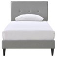 thumbnail image 1 of Home Fare Twin Mid Century Button Upholstered Bed  Gray, 1 of 2