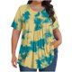 thumbnail image 1 of Tamaño Más Manga Corta Tops para las Mujeres Impreso Manga Corta Sólida Redonda Cuello Plegado Blusa, Poliéster Más Tamaño Superior, Lavado a Mano, 1 of 6