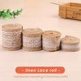 thumbnail image 3 of 4 Rolls 2 Meter Jute Trim Burlap Ribbon,Rustic Burlap and Lace Ribbon,Hessian Lace Ribbon Roll for Decorations,White, 3 of 4